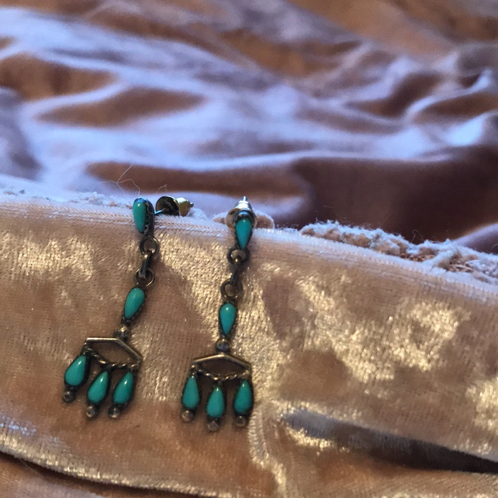 Zuni petit point turquoise earrings
